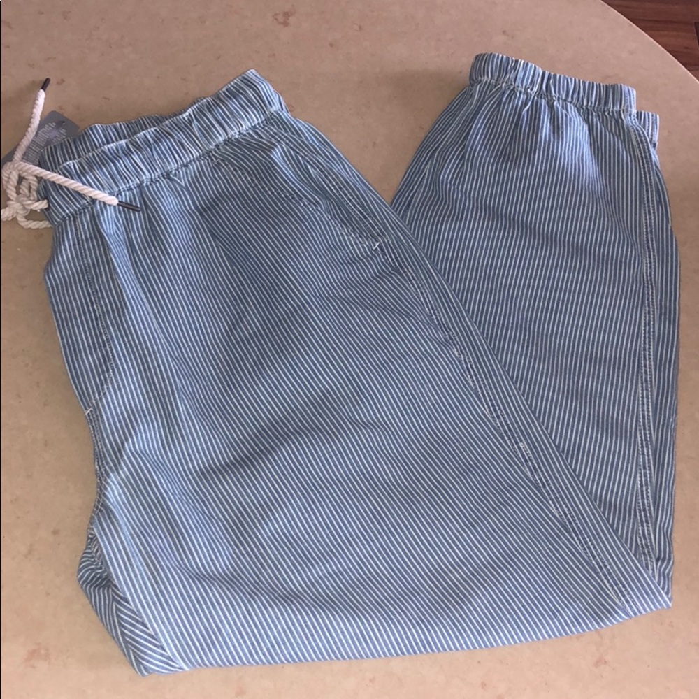 NWT Womens aerie joggers. Denim stripe.
